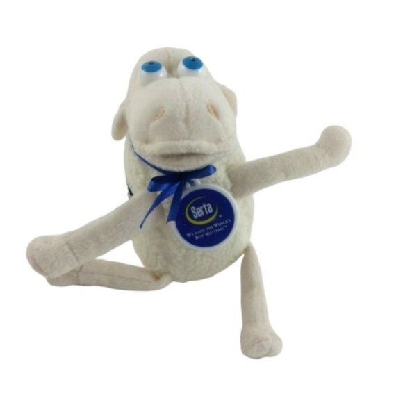 Serta Plush Sheep 7/10 Edition Stuffed Animal Promo Counting Lamb Eye Damage - Picture 1 of 12